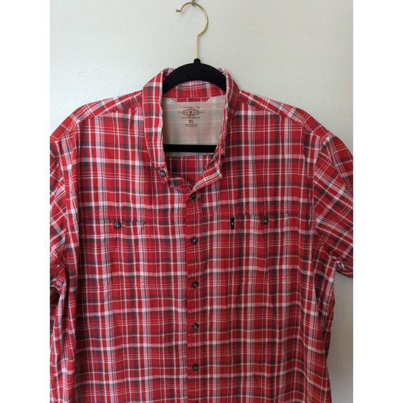 G.H. Bass & Co Red Plaid Work Casual Button Down Short XL - Picture 3 of 6